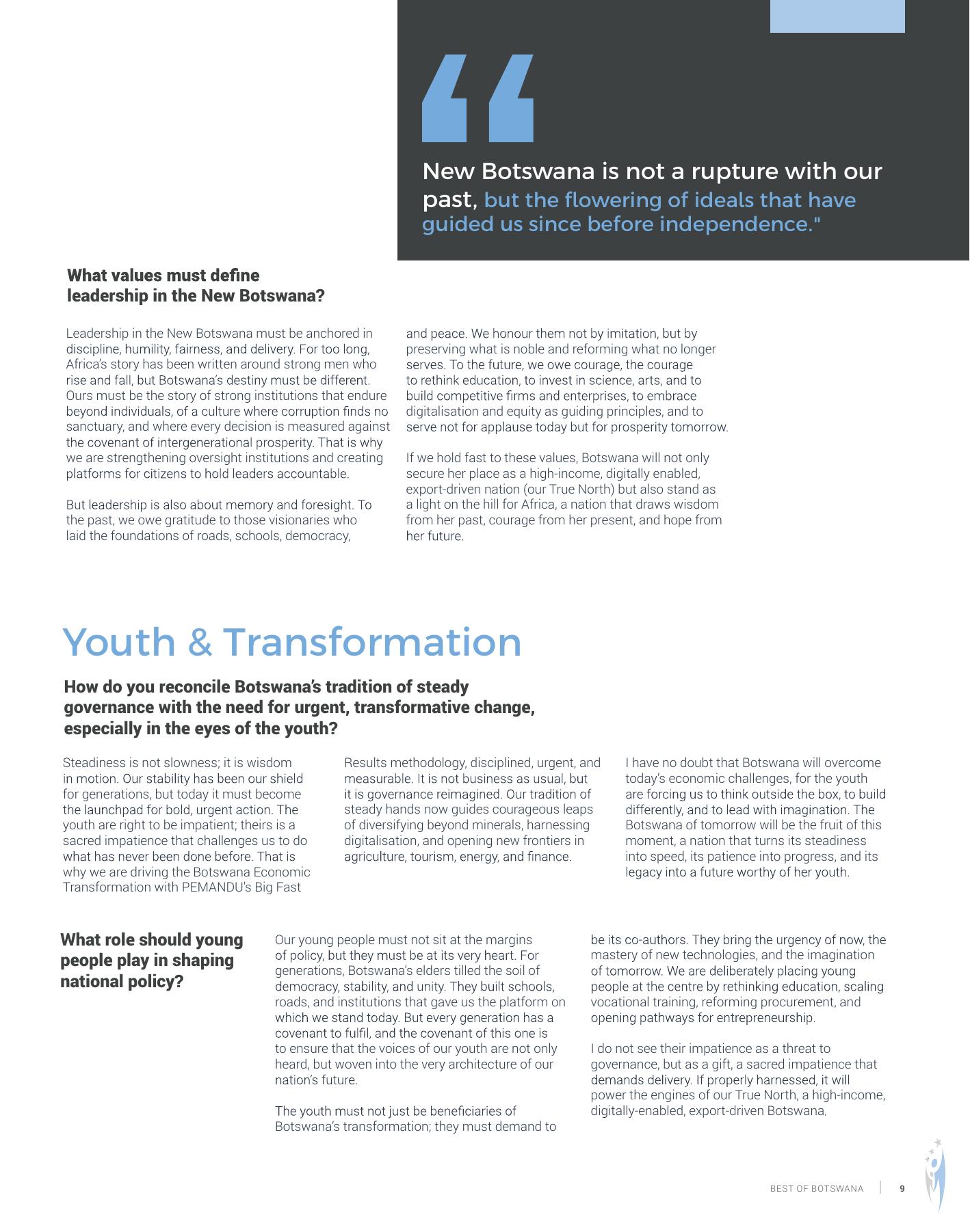 Best of Botswana, page 18: Chapter One, Thought Leaders